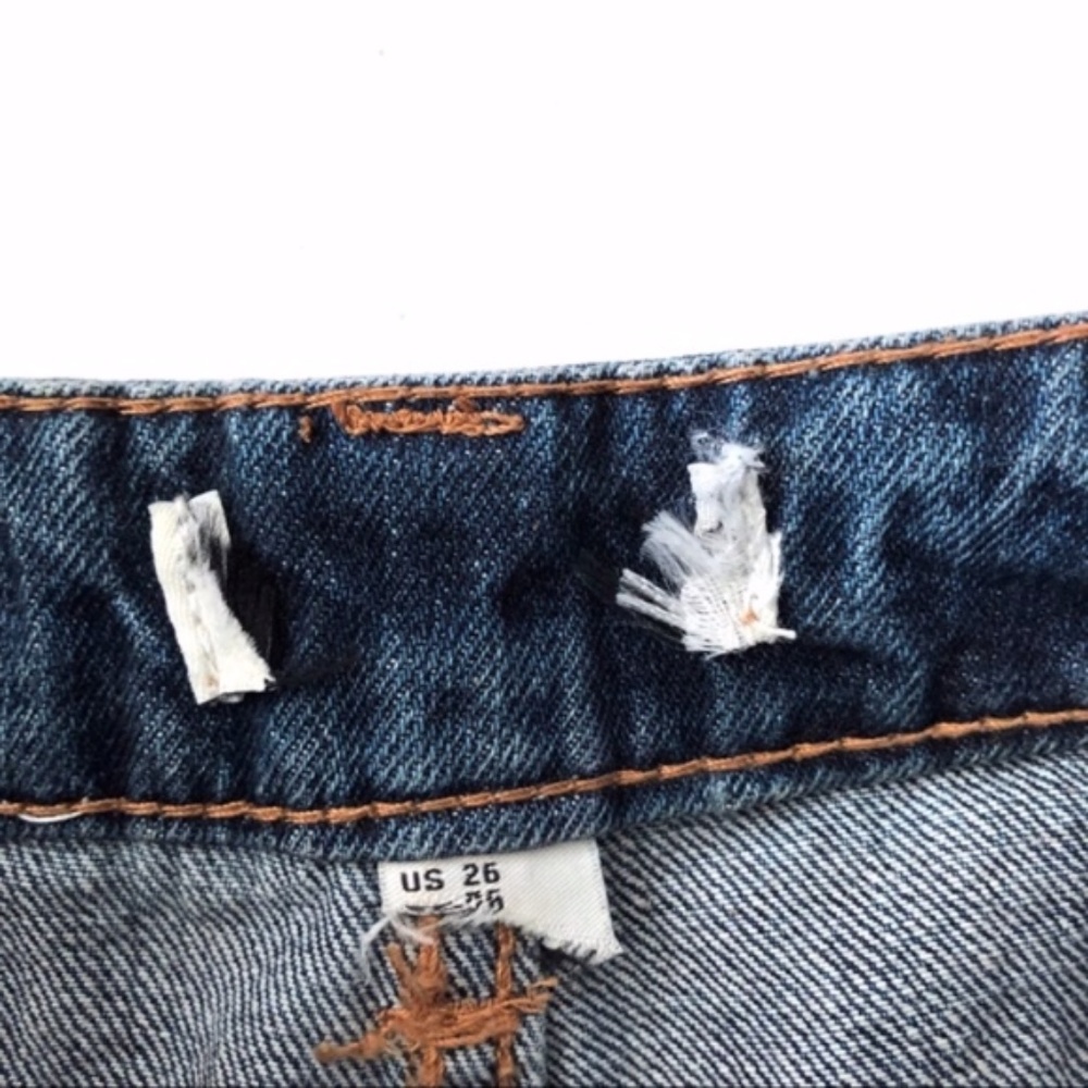 Forever 21 Denim High Waist Destroyed Jean Shorts - Picture 7 of 7